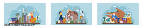 Climate change. Save the planet. Vector illustration We must take decisive action to change climate patterns and protect our planet Environmental protection is everyones responsibility in face global