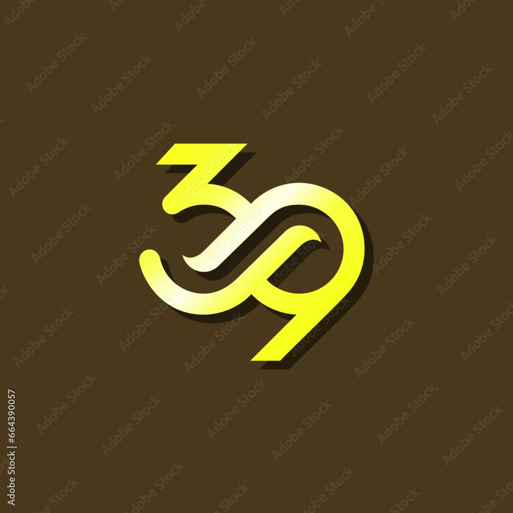 vector is monogram number 3 and 9. Infinity, elegant and unique. vector is monogram number 3 and 9. Infinity, elegant and unique.