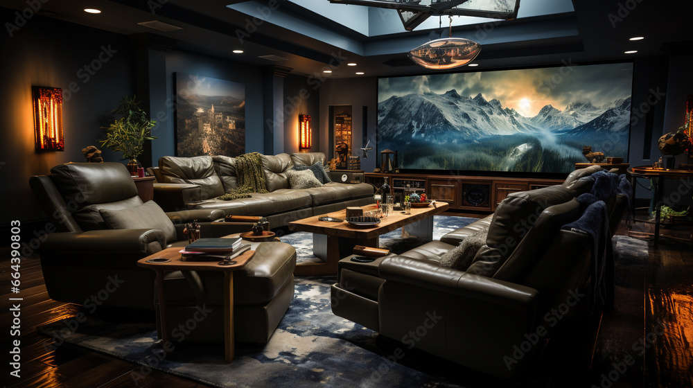 Mid-century modern inspired home theater Mid-century modern inspired home theater
