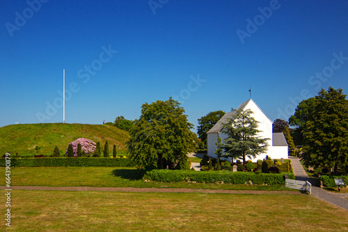 Jelling Church in Jelling village at North Jutland, Denmark. UNESCO World Heritage Site