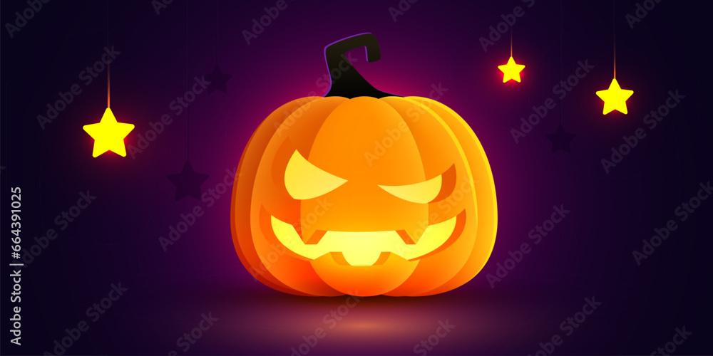 Cute Halloween pumpkin. Vector illustration
