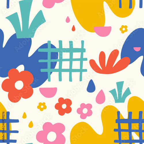 Groovy modern doodle patter...