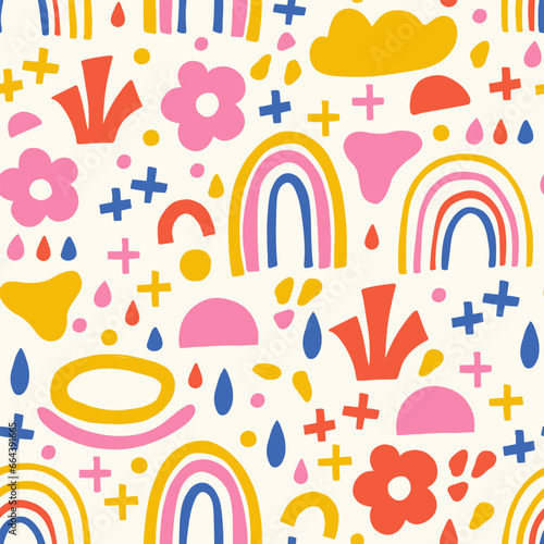 Groovy modern doodle patter...