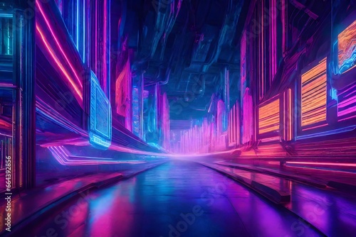 'Ethereal Chaos' using abstract patterns on an 80s retro-futuristic background photo