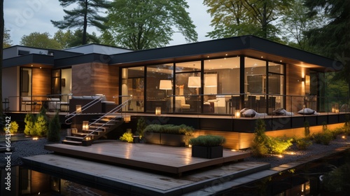 Modern modular private houses offer a sleek and inviting residential architecture exterior