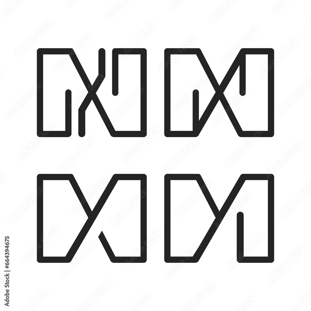 The monogram is the letter N X and NY. Unique, outline and elegant. The monogram is the letter N X and NY. Unique, outline and elegant.