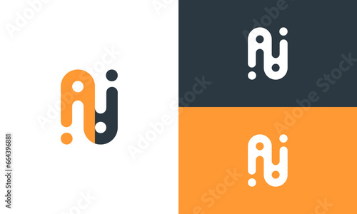 initials ai or ia logo design vector illustration