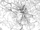 Vector road map of the city of  Satsumasendai in Japan with black roads on a white background. 4:3 aspect ratio.