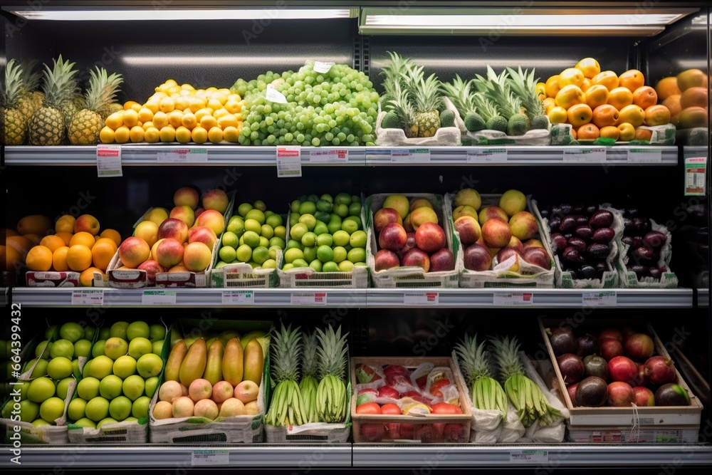 Store fruit stand.AI Generated - obrazy, fototapety, plakaty 