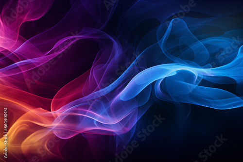 Abstract Colorful Smoke Explosion on Black Background