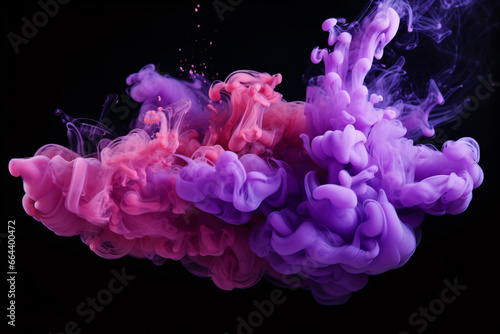 Abstract Purple Smoke Explosion on Black Background