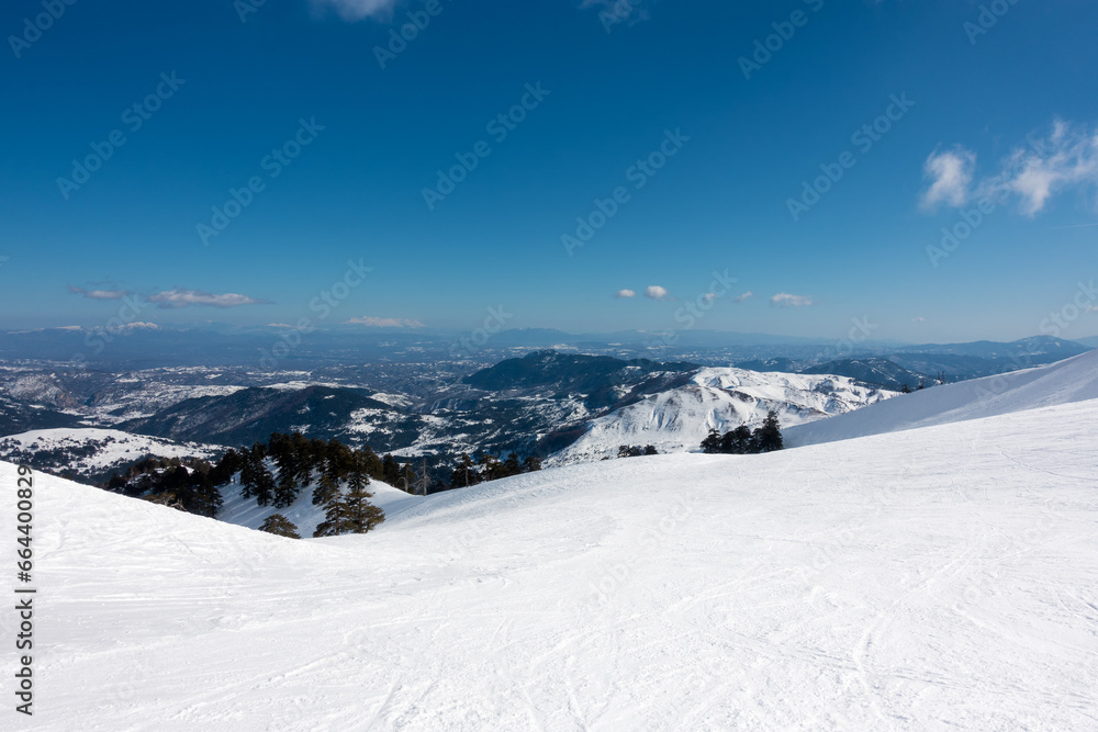 Breathtaking scenery on the snowy slopes of Vasilitsa ski center, Grevena, Greece Breathtaking scenery on the snowy slopes of Vasilitsa ski center, Grevena, Greece