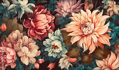 Beuatiful bouquet of flowers background. Generative aiv