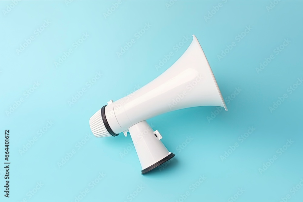 megaphone on blue background.AI Generated megaphone on blue background.AI Generated