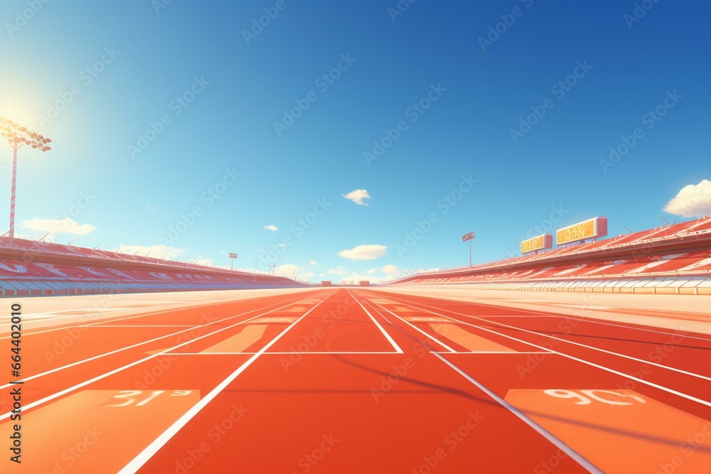 Racing finish line, track, golden port in 8k created with state-of-the-art technology. Generative AI