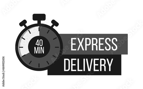 Express Delivery. Stopwatch. Online express delivery service, online order tracking. Vector illustration