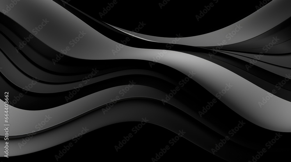 Black waves abstract background design. Black Friday Sale concept. Modern premium wavy texture for banner, business backdrop. Luxurious shiny elegant wave illustration. Black waves abstract background design. Black Friday Sale concept. Modern premium wavy texture for banner, business backdrop. Luxurious shiny elegant wave illustration.