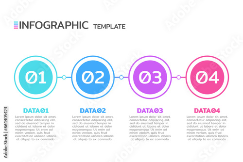 Business infographic. Vector Infographic label design template with number and 4 options or steps.