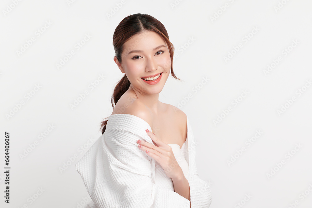 Beautiful young asian woman with clean fresh skin on white background, Face care, Facial treatment, Cosmetology, beauty and spa, Asian women portrait. Beautiful young asian woman with clean fresh skin on white background, Face care, Facial treatment, Cosmetology, beauty and spa, Asian women portrait.