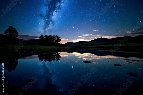 Milky Way Reflected on Lake. © Dibos