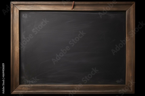 An unfilled, dark chalkboard. Generative AI