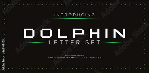 DOLPHIN special and original font letter design. modern tech vector logo typeface for company.