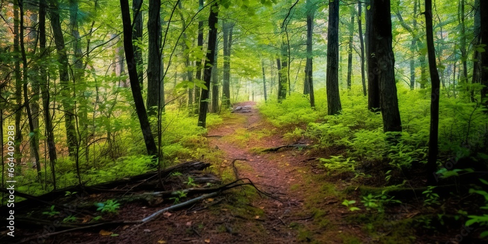 Obraz premium A road with Beautiful forest.