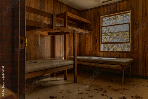 Bunk room at abandoned Camp Ken-Etiwa-Pec in New Jersey