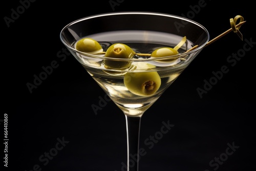 Martini cocktail on dark background close ups