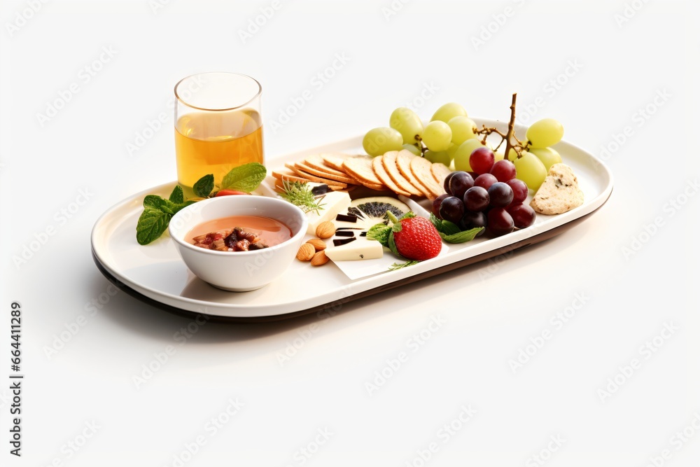 Food in a plate, isolated on a white background Food in a plate, isolated on a white background