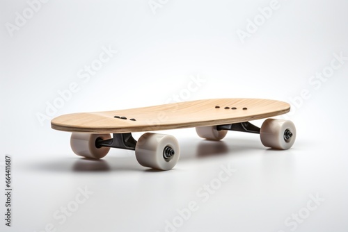 A skateboard isolated on a white background