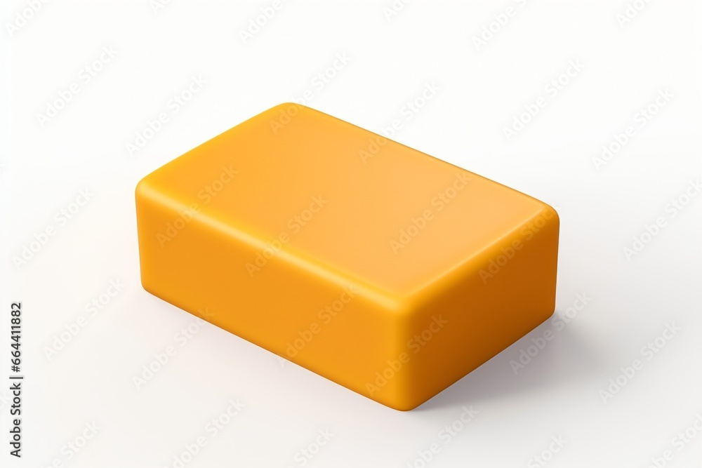 Fototapeta premium An orange soap bar isolated on a white background