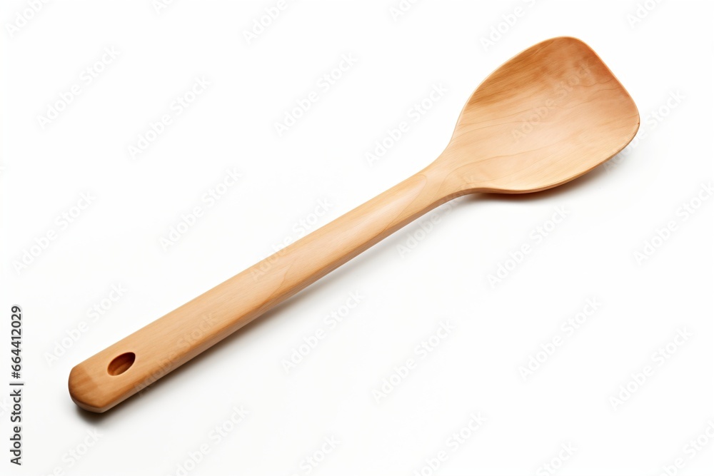 A wooden spatula isolated on a white background A wooden spatula isolated on a white background