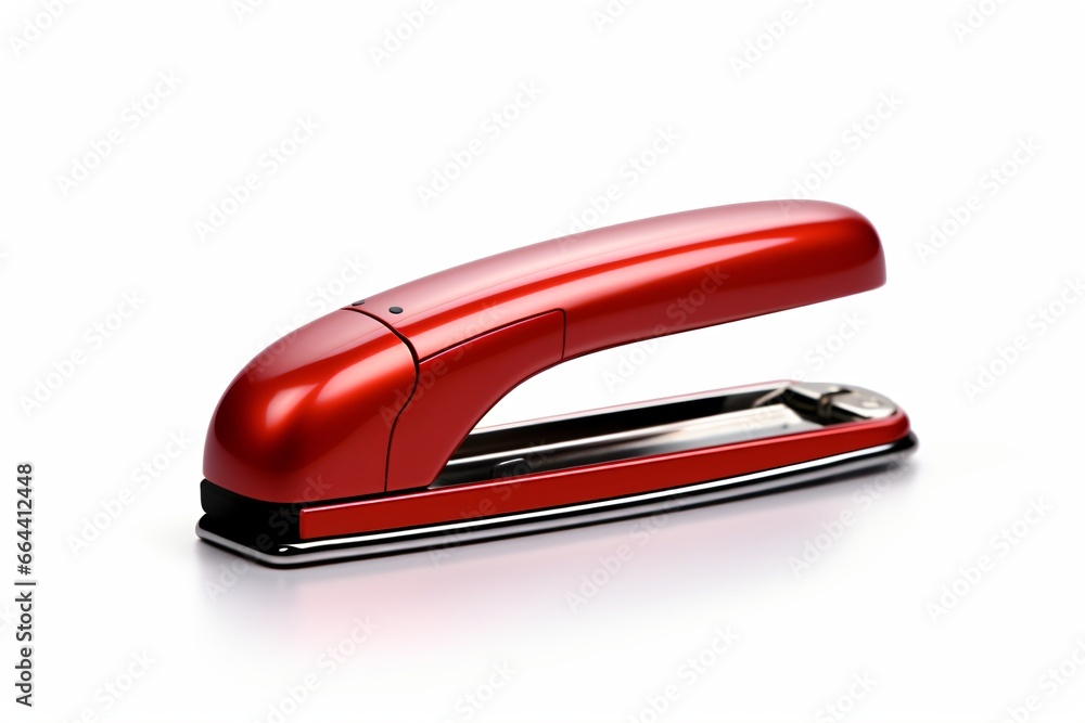 Red stapler isolated on a white background Red stapler isolated on a white background