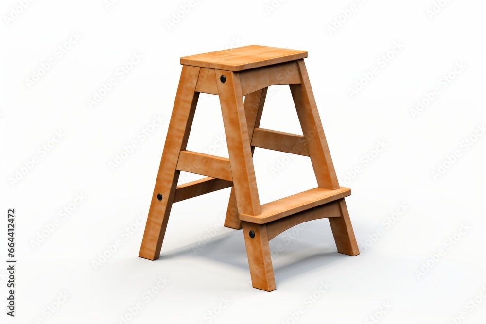 Wooden step chair isolated on a white background Wooden step chair isolated on a white background