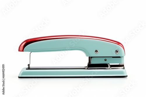 Blue stapler isolated on a white background