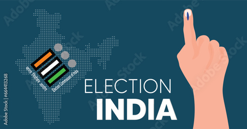 Indian election poster with Election Commission Of India logo vector