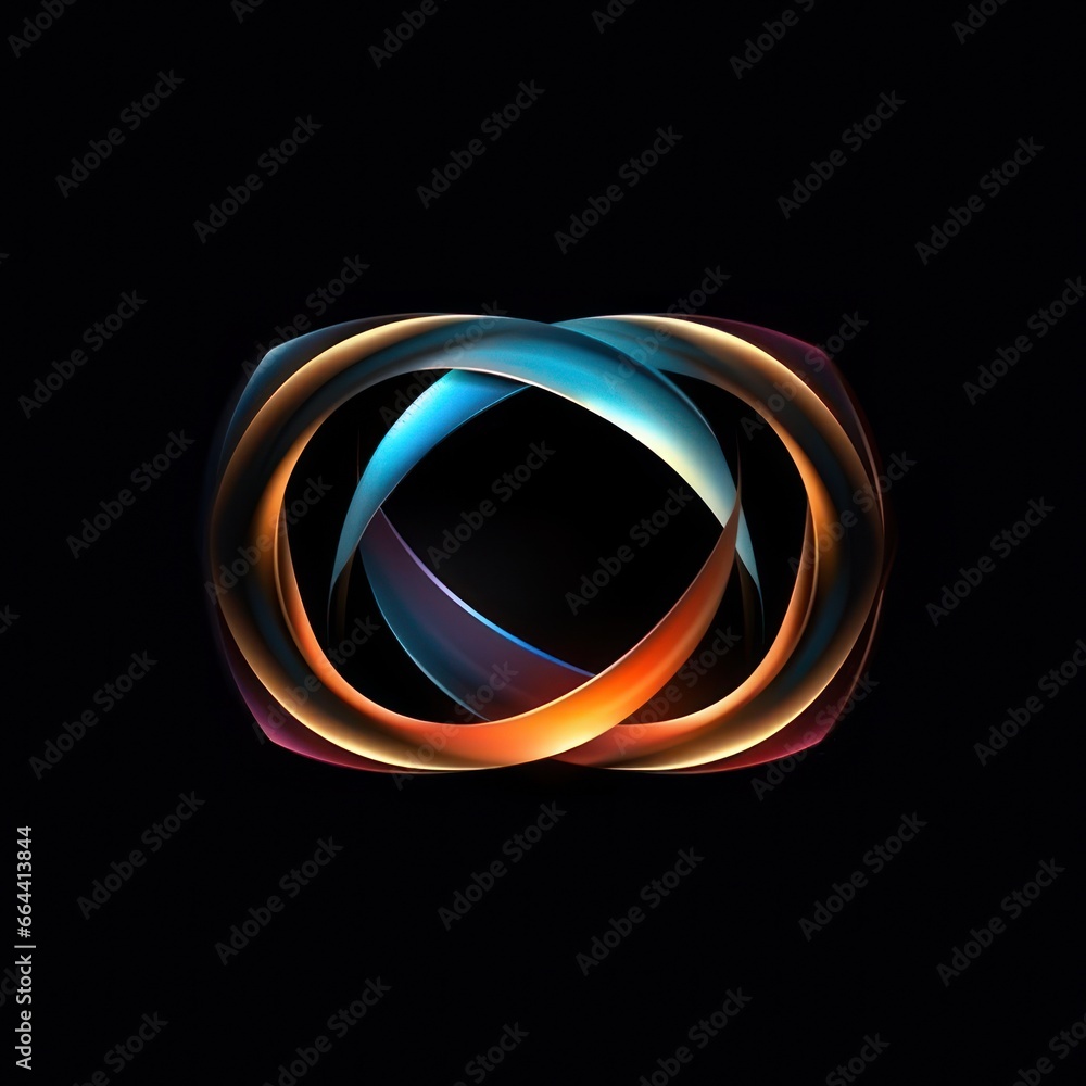 Logo, free space for text in the center, on a black background Logo, free space for text in the center, on a black background