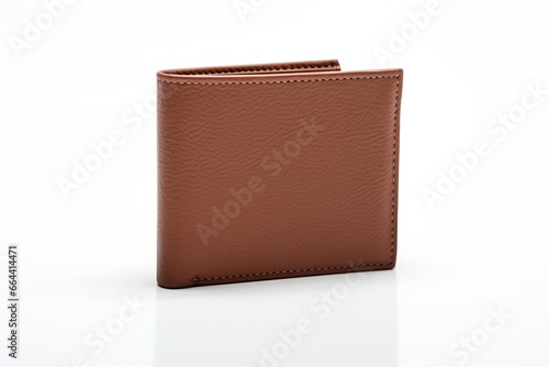 A brown wallet isolated on a white background