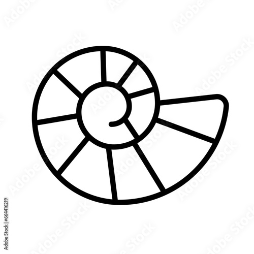 Simple fossil icon. Ammonite. Vector.