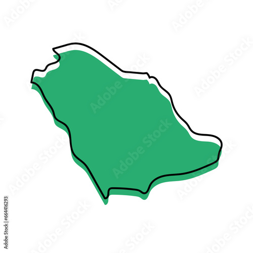 Modern Saudi Arabia map icon. Vector.