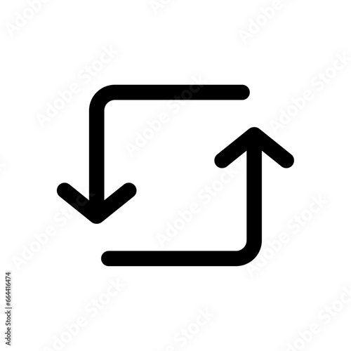 black repeat sync arrow icon vector design
