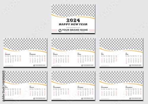 modern calendar design in illustrator template design