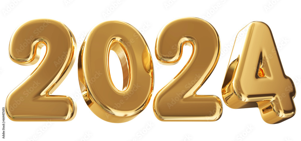 Happy New Year 2024 Gold Number 3d Happy New Year 2024 Gold Number 3d