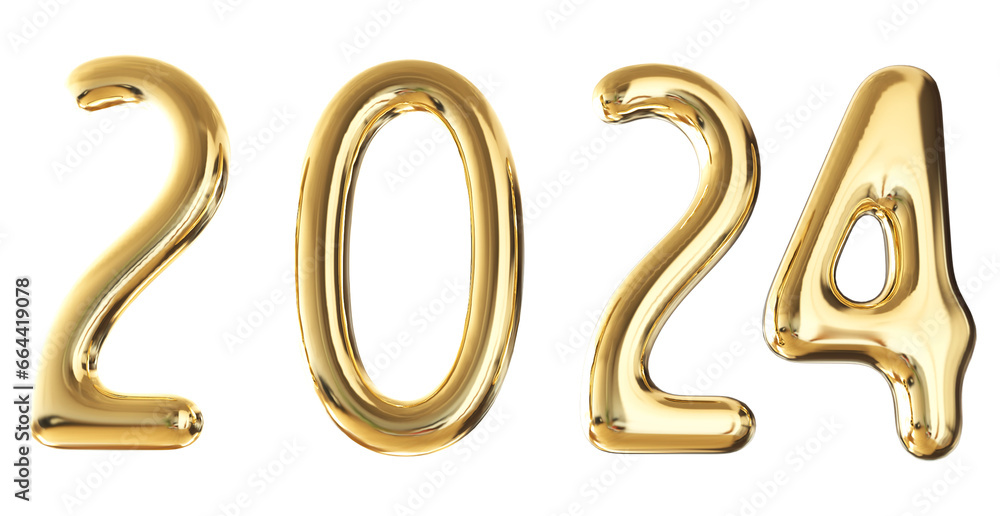 Happy New Year 2024 Gold Number 3d Happy New Year 2024 Gold Number 3d
