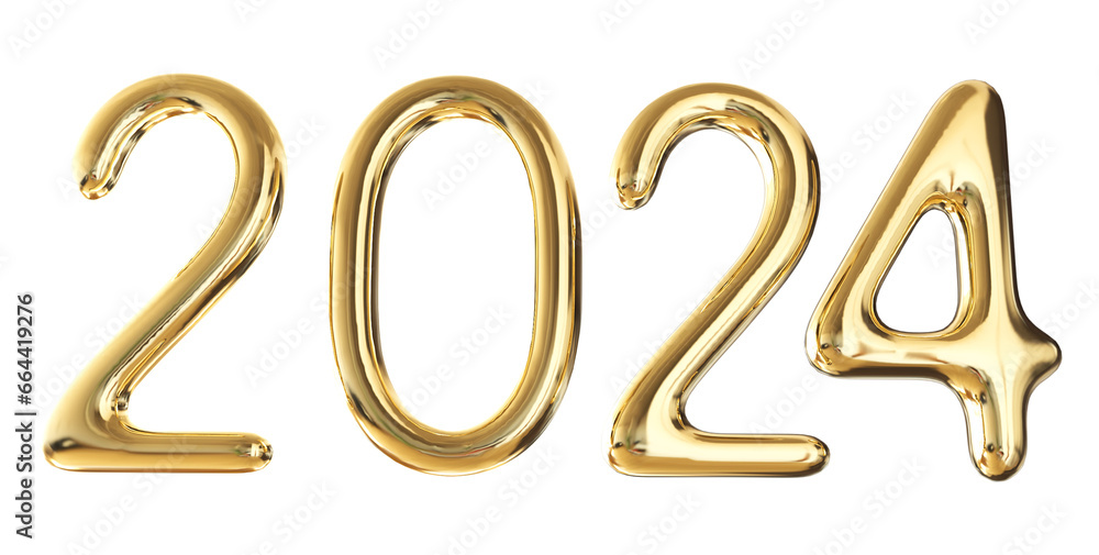 Happy New Year 2024 Gold Number 3d Happy New Year 2024 Gold Number 3d
