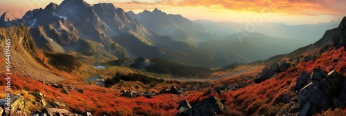 Panorama mountain autumn landscape. © Dibos