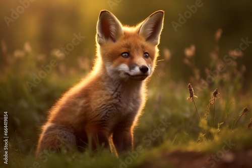 Young fox. Generative AI © Seren