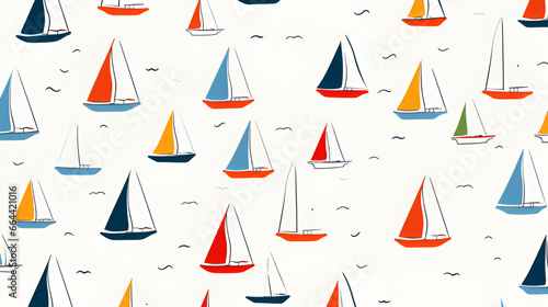 seamless pattern with yacht | generative ai