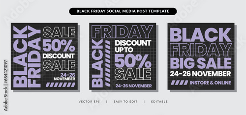black friday Social Media post banner hipster geometric style Templates